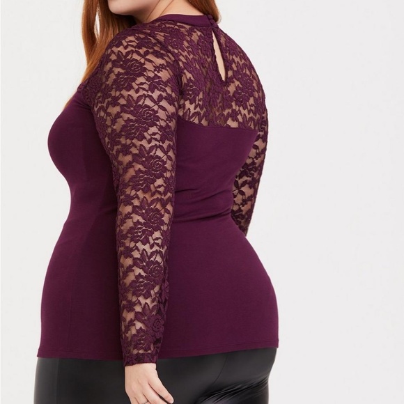 torrid Tops - Torrid Choker Neck Lace Sleeve Top NWT Size 0X